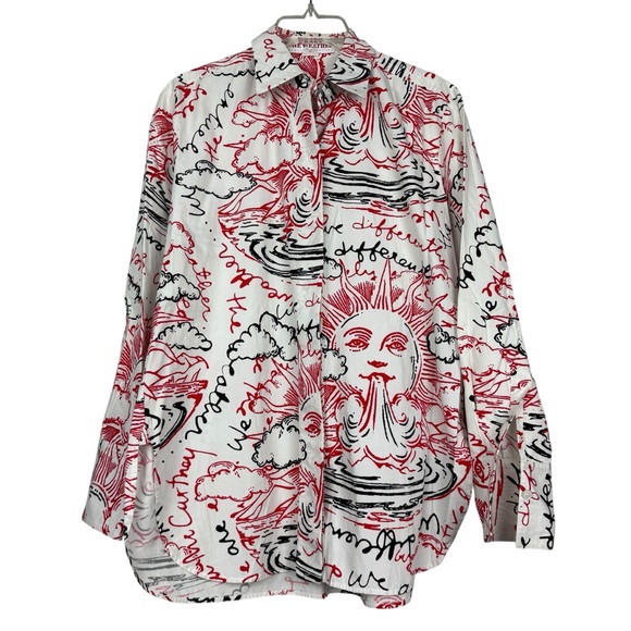 Stella McCartney Rare We Are The Weather Graphic Printed Button Shirt - Picture 2 of 6
